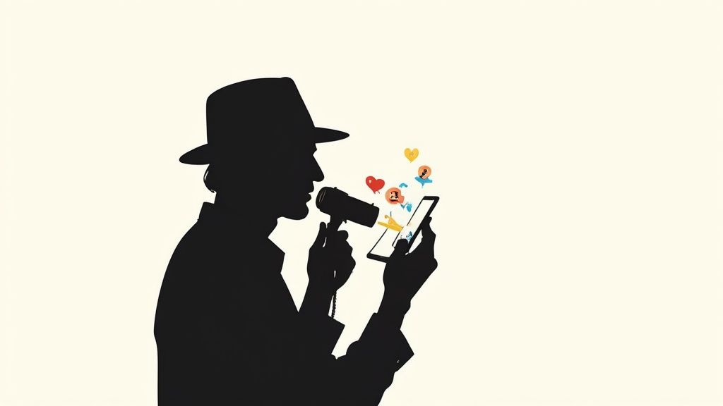 Une illustration abstraite de formes et lignes colorées représentant des concepts marketing.