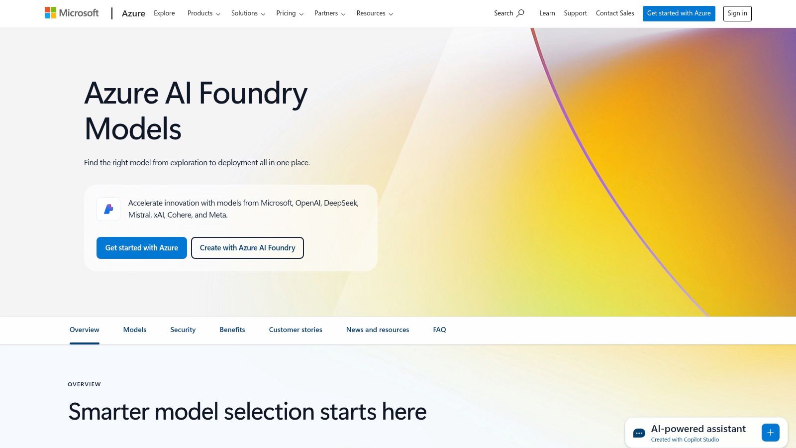 Microsoft Azure AI Model Catalog