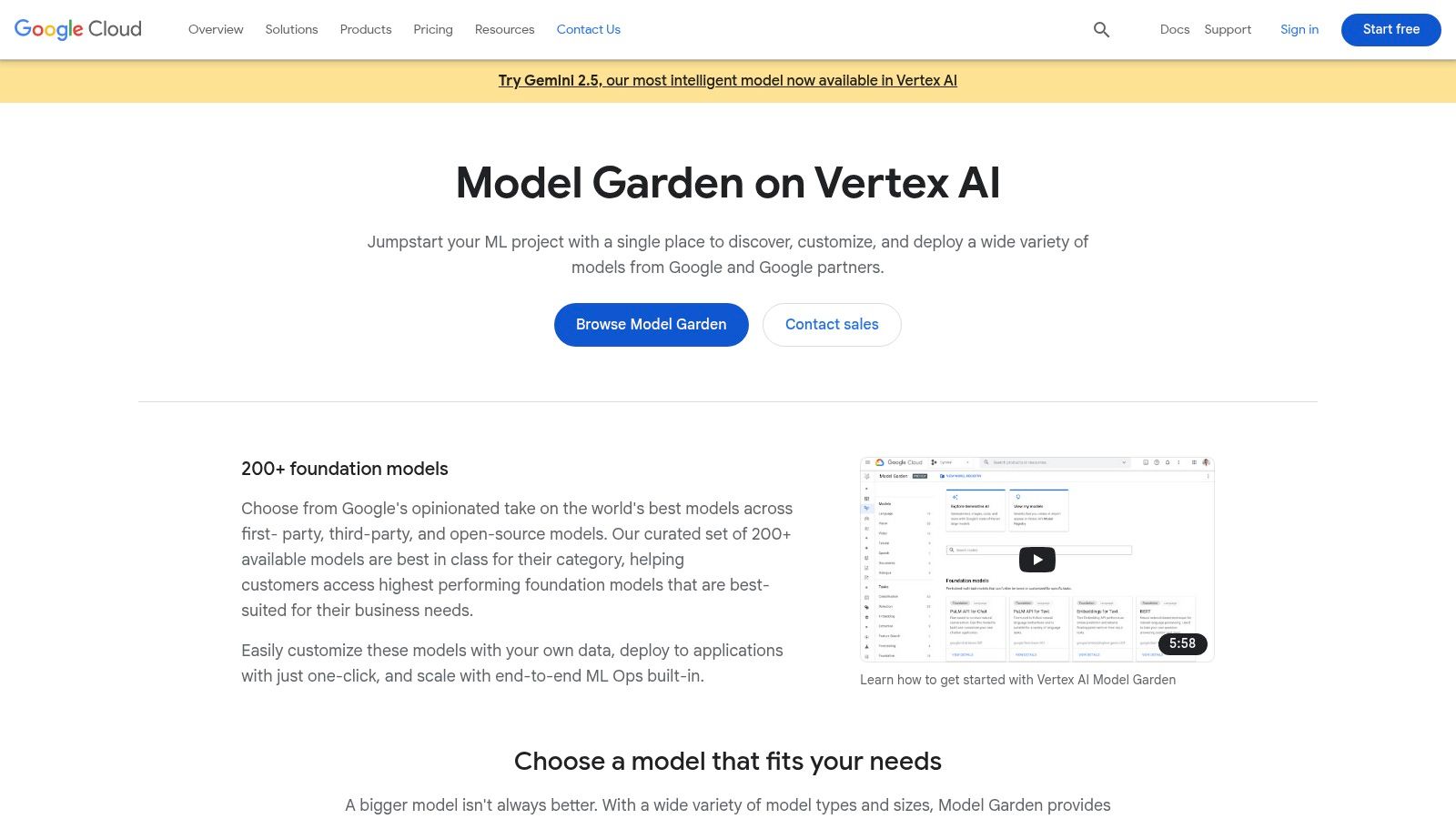 Google Cloud Vertex AI – Model Garden