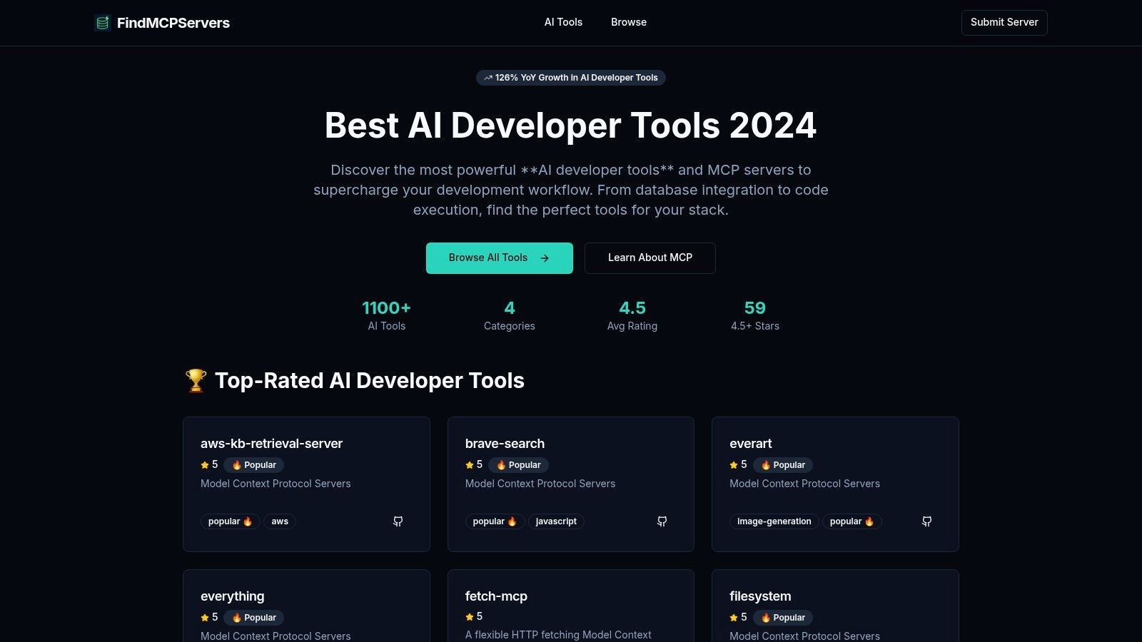 Best AI Developer Tools 2024 – MCP Servers Directory