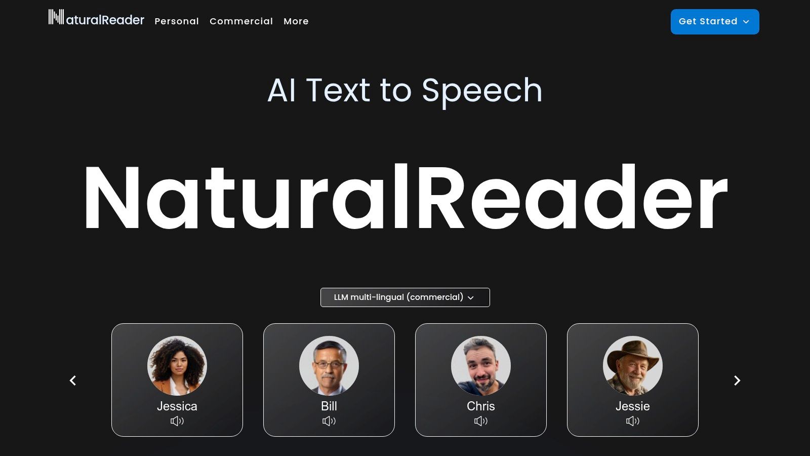 NaturalReader text to speech interface showing text input and voice options