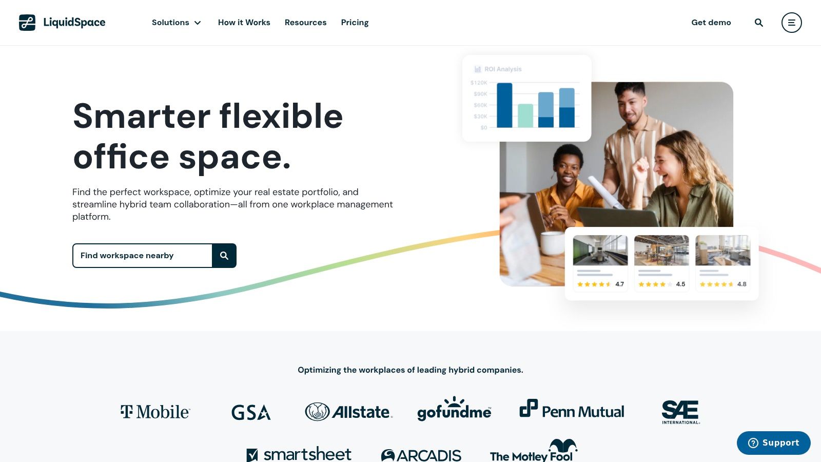 A person working in a modern, flexible office space, representing the corporate-friendly environment of LiquidSpace.