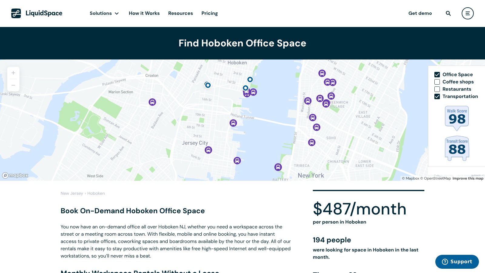 LiquidSpace (Hoboken page)