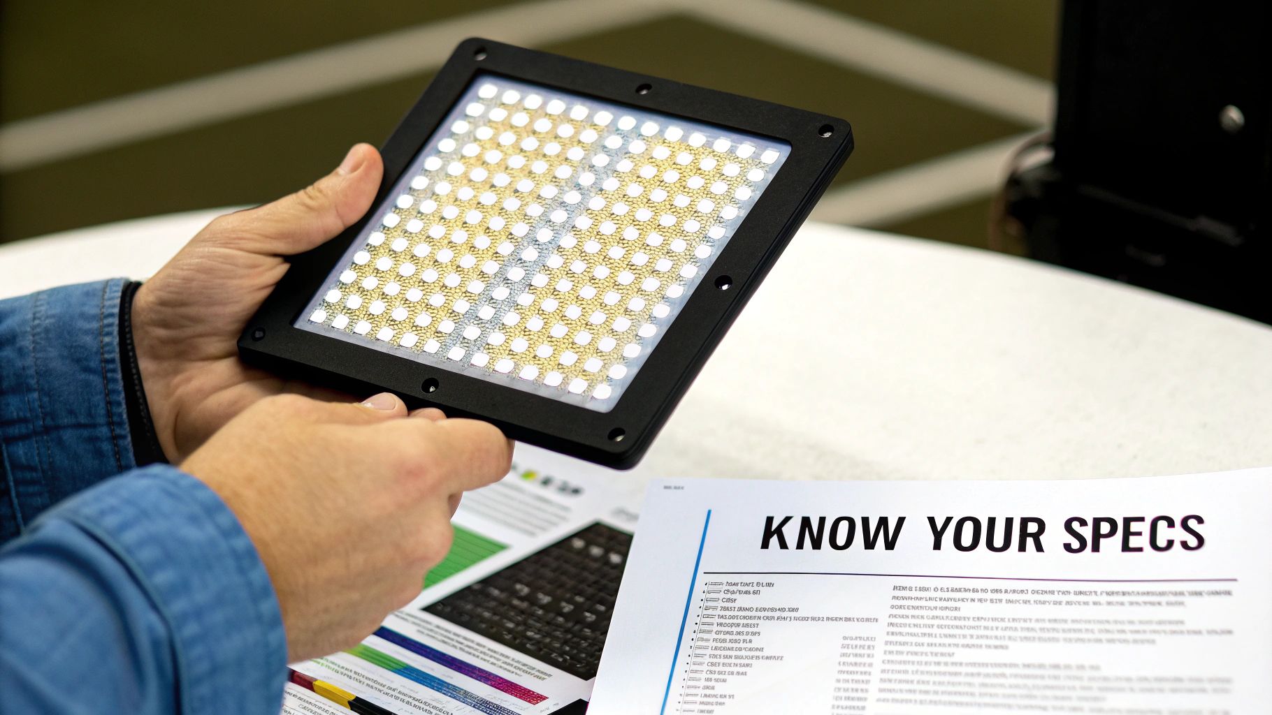 Your Guide to the Best LED Panel for Video 2 Close-up of an LED panel showing individual pixels and a crisp, bright image.