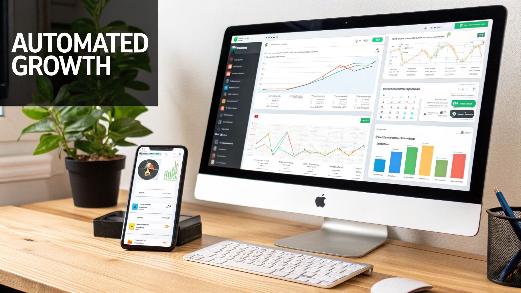 A person watering a plant that is growing coins, symbolizing a long-term, sustainable investment in business growth.