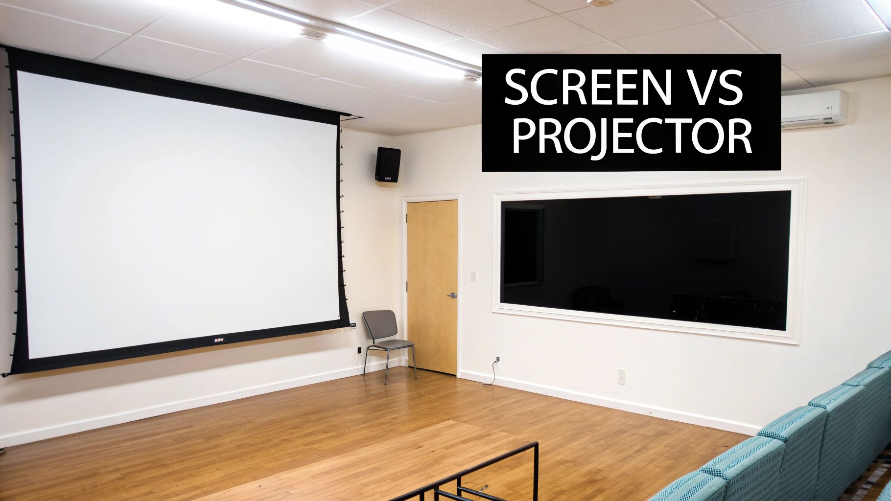 How to Build Home Theater: A Step-by-Step Guide 3 A high-end projector displaying a vibrant image on a large screen in a dark home theater.