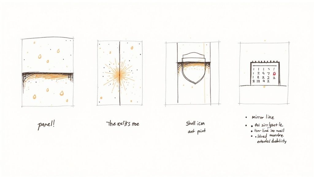 A close-up shot of water beading on a car's surface after a ceramic spray application.