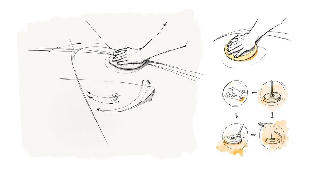 Hand demonstration showing circular polishing motion technique for removing car paint scratches with compound