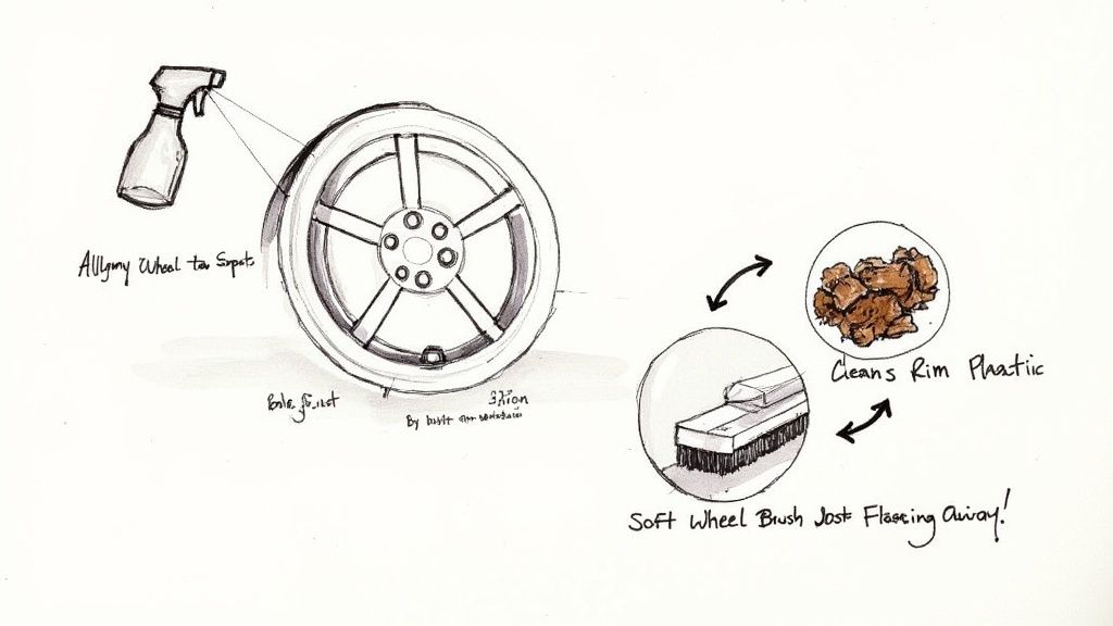 Tar on an alloy wheel