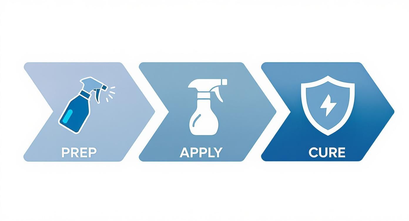 Infographic about how to apply ceramic coating to car