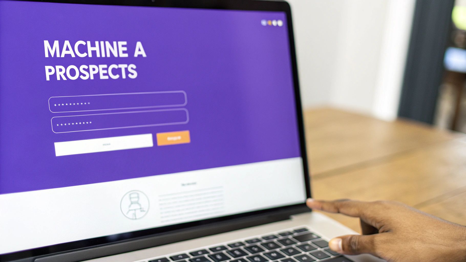 Un ordinateur portable affiche une page de connexion 