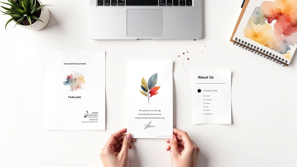 A person at a desk with a checklist, representing preparation for creating a LinkedIn page.