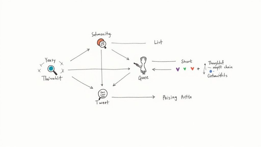 Several speech bubbles overlapping, indicating a lively conversation, with the X logo in the center.