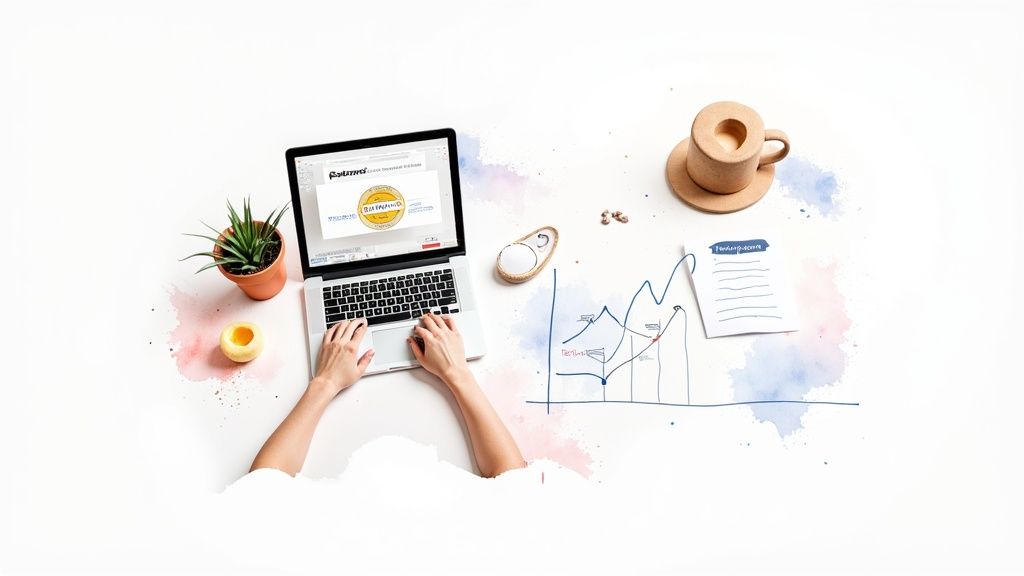 A chart showing upward growth, symbolizing post-launch success.