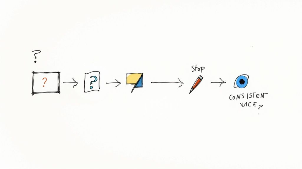 A person holding a phone with the Twitter (X) app open, surrounded by icons of different content types like polls, images, and text threads.