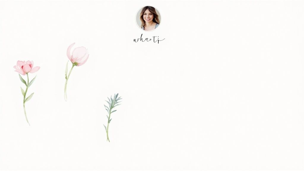 A person's hands typing on a laptop with social media icons floating above it