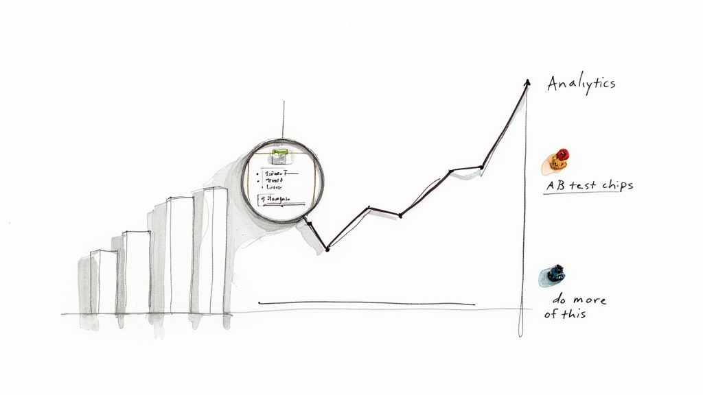 A person looking at a laptop screen displaying graphs and analytics data for a social media account.