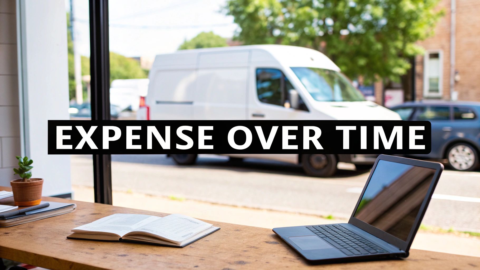 Accountant reviewing financial documents on a desk with a calculator and laptop