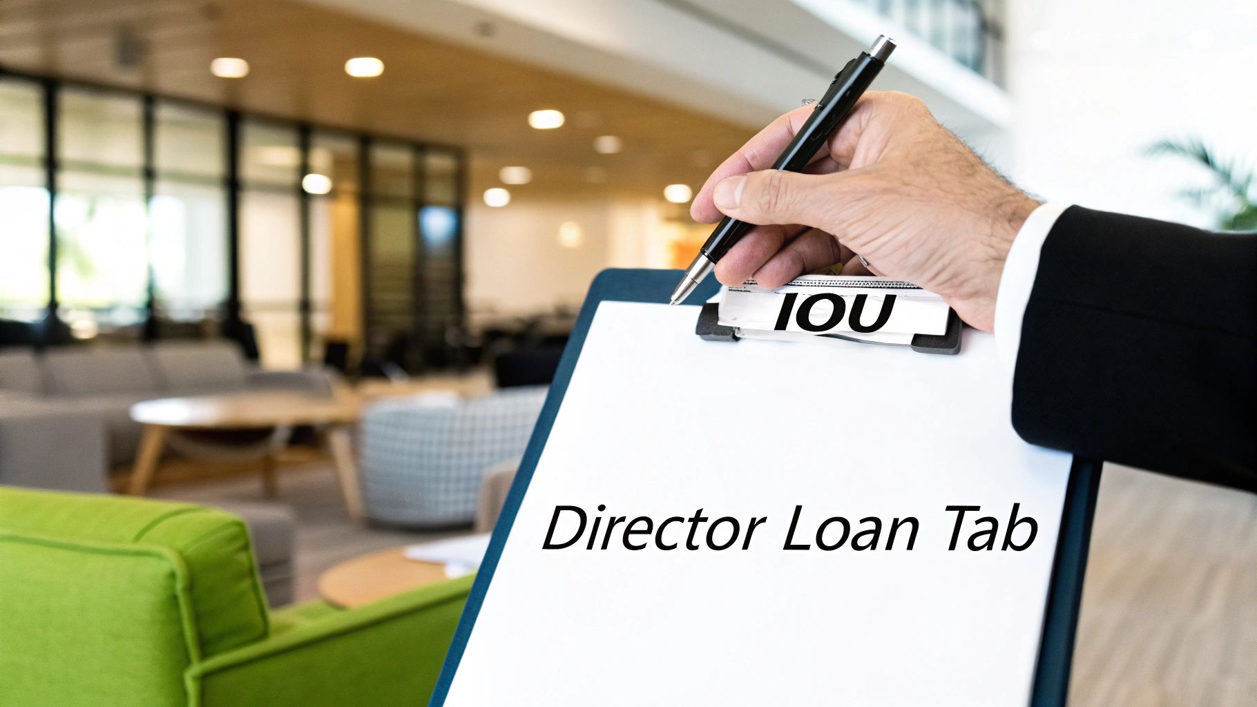 A business professional reviewing financial documents on a tablet, illustrating the concept of a director's loan account.