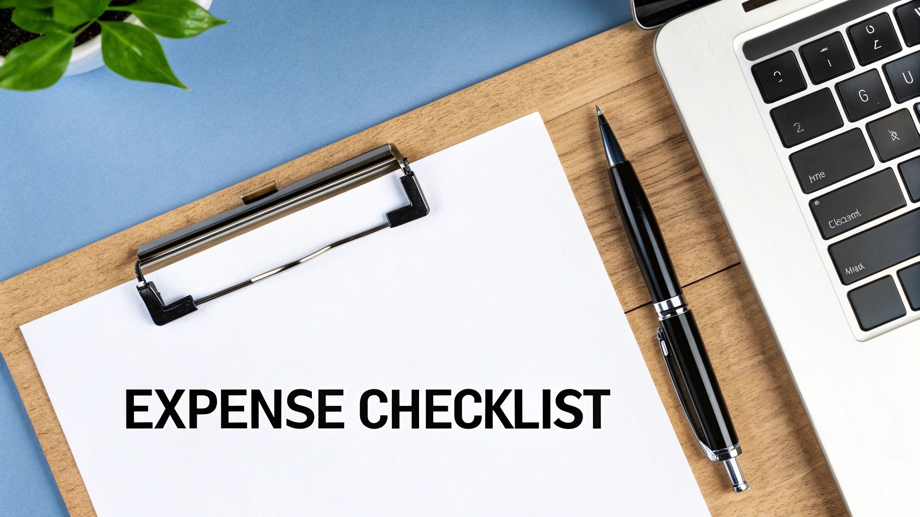 A landlord reviewing a checklist of expenses on a tablet.