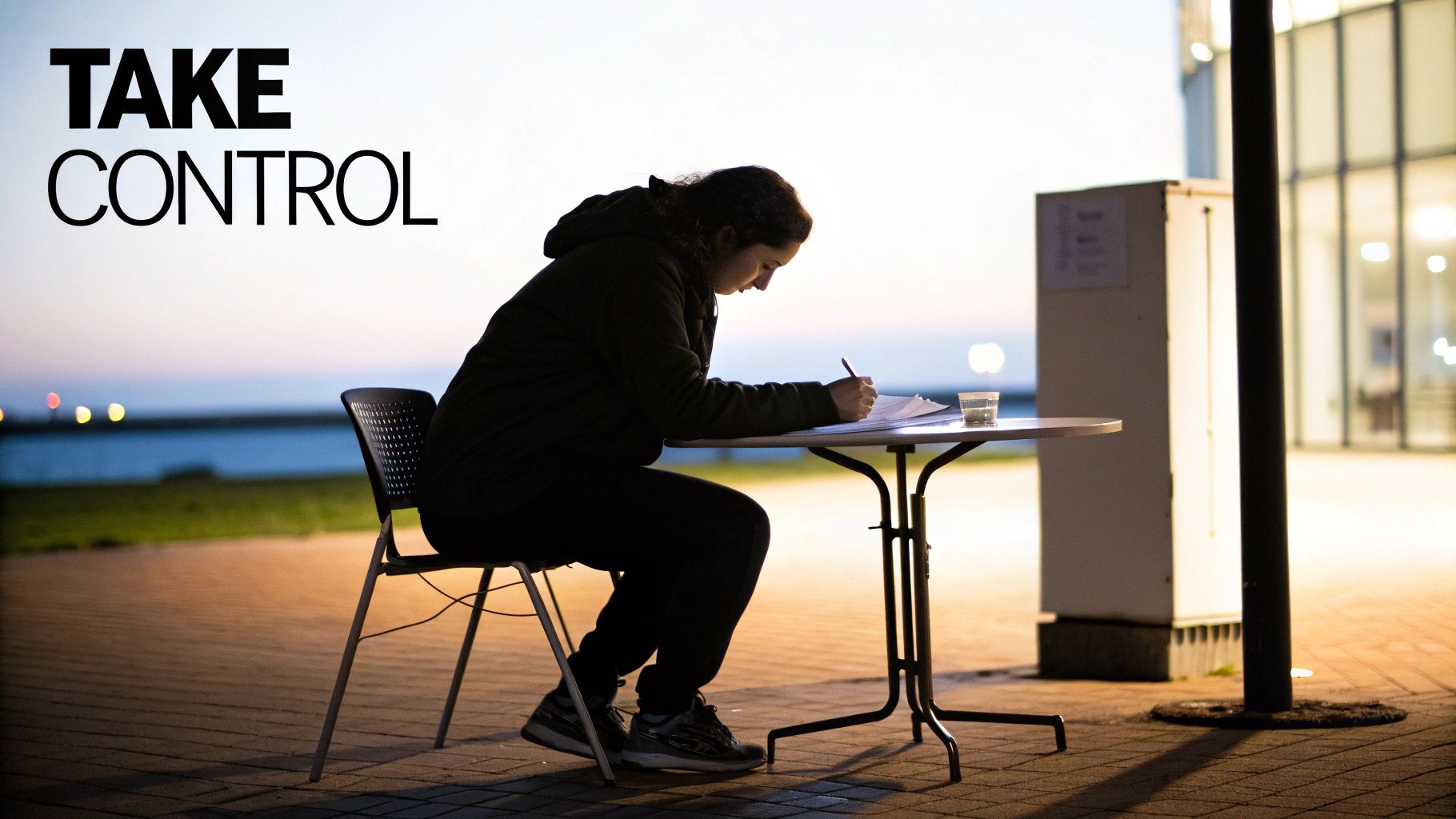 A person looking stressed while reviewing financial documents and using a calculator.