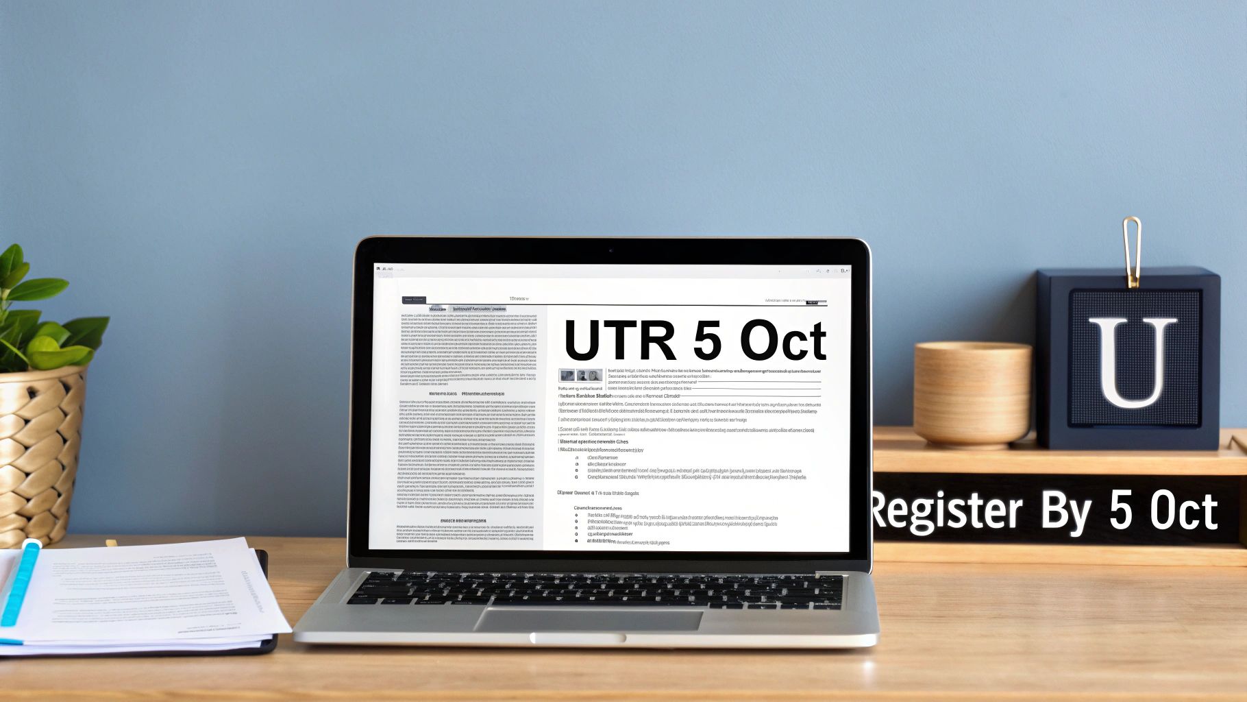 A calendar page showing a deadline circled in red