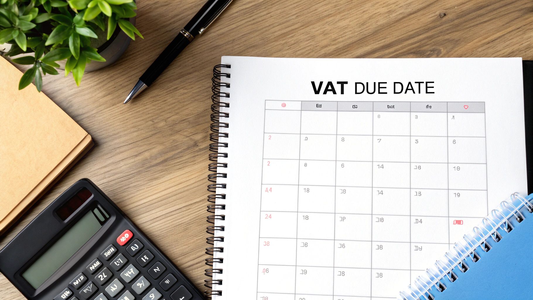 A calendar with a date circled, symbolizing a tax deadline.