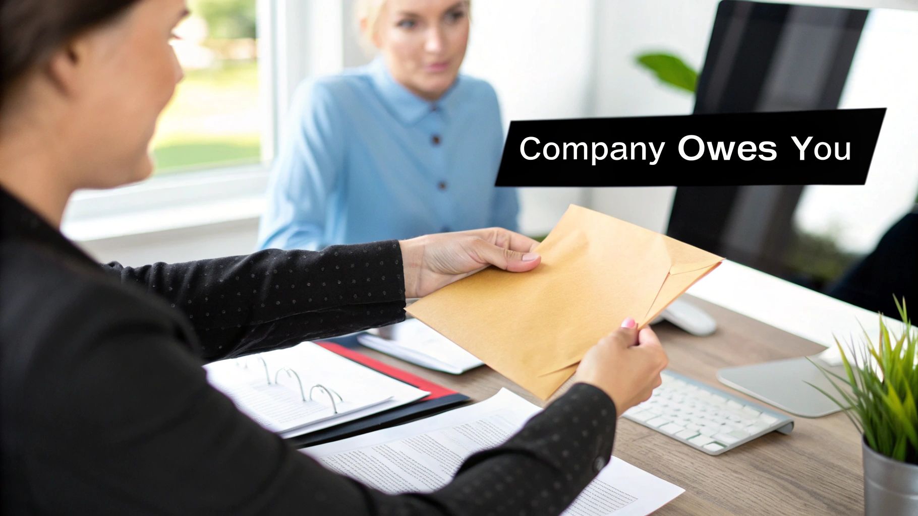 Director reviewing positive financial charts on a tablet, indicating a company's healthy financial state.