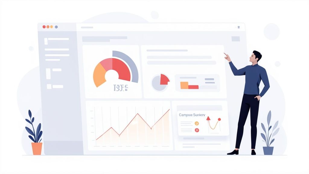 A dashboard showing key workplace culture metrics like eNPS, turnover rates, and employee engagement scores.