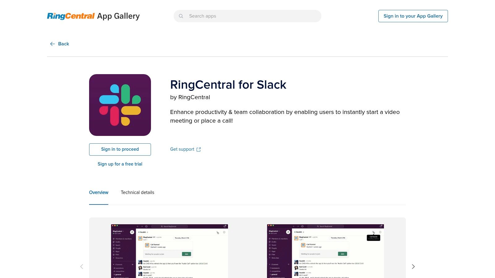 RingCentral Video for Slack