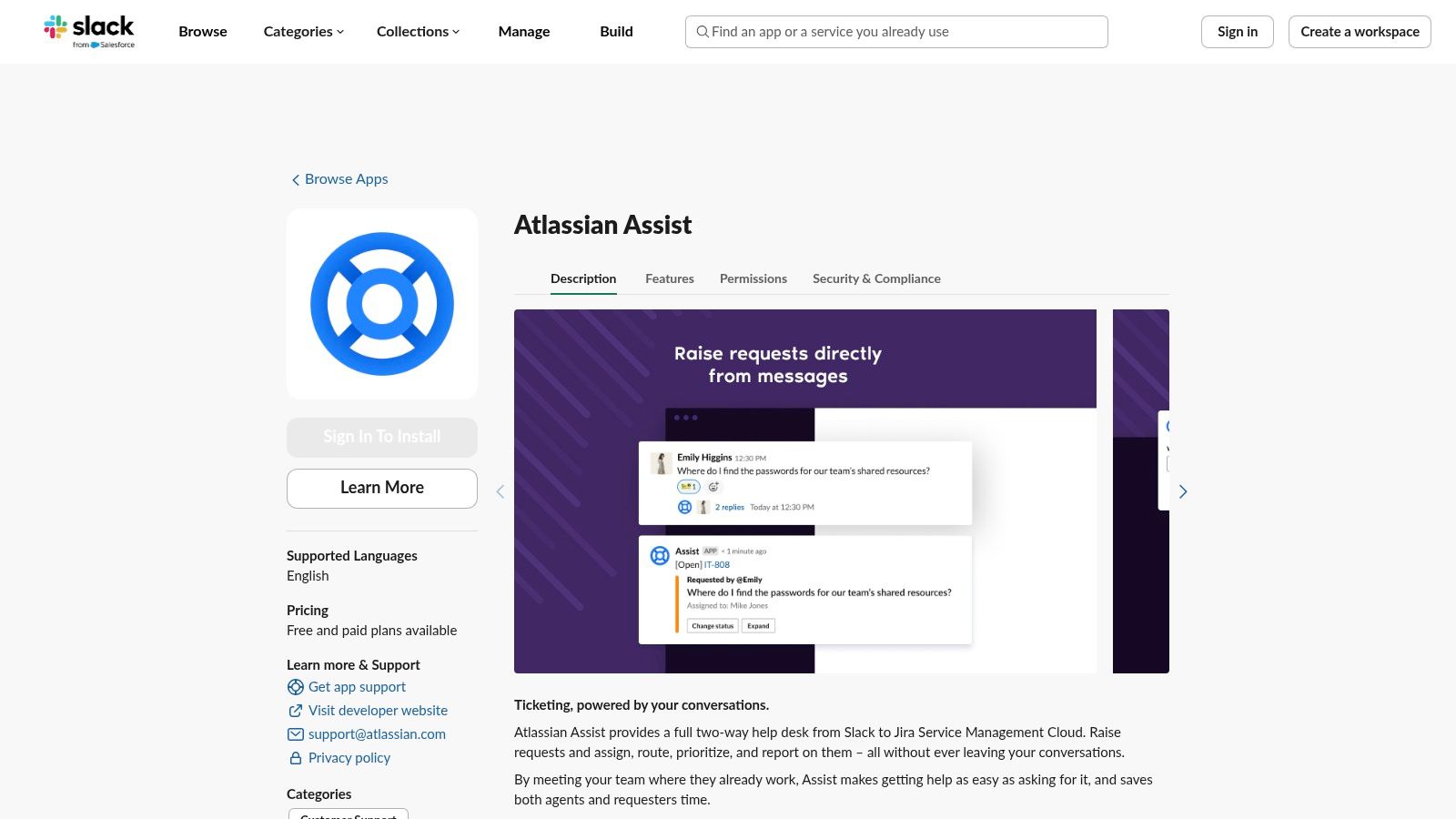 Atlassian Assist (formerly Halp) – Slack app for Jira Service Management