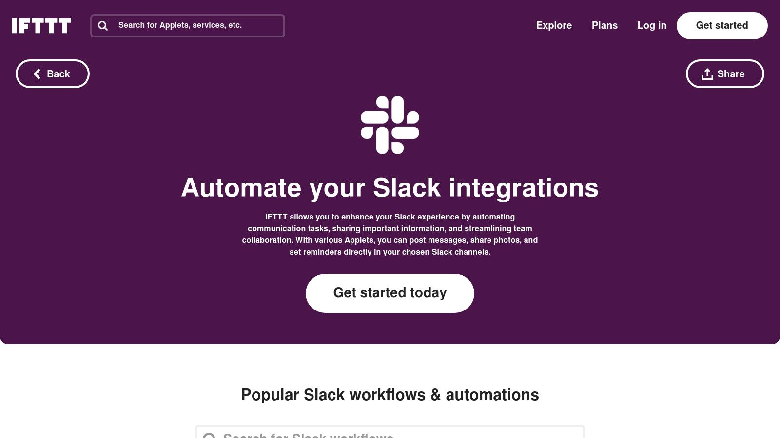 IFTTT – Slack Applets