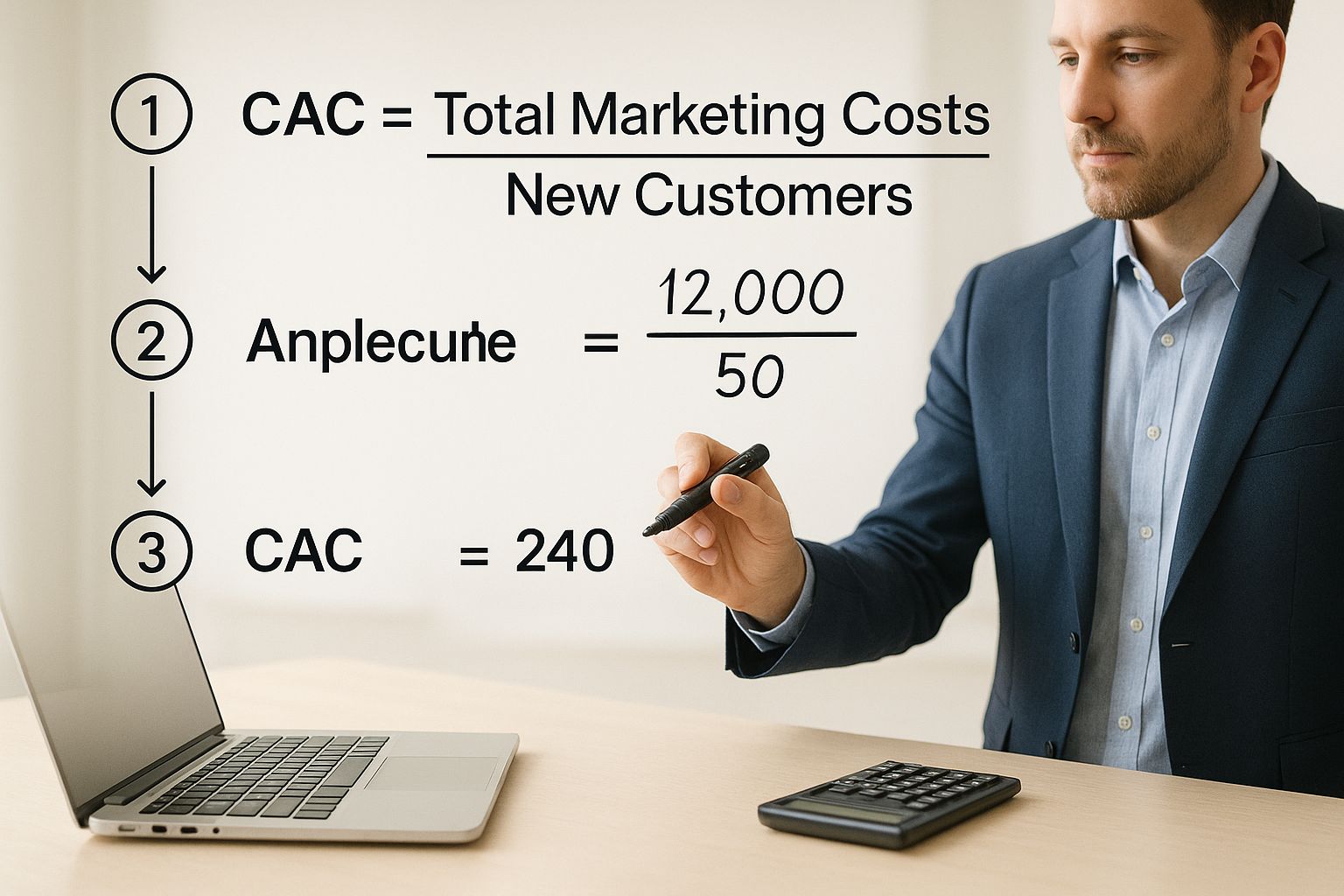 Infographic about cost of customer acquisition calculation