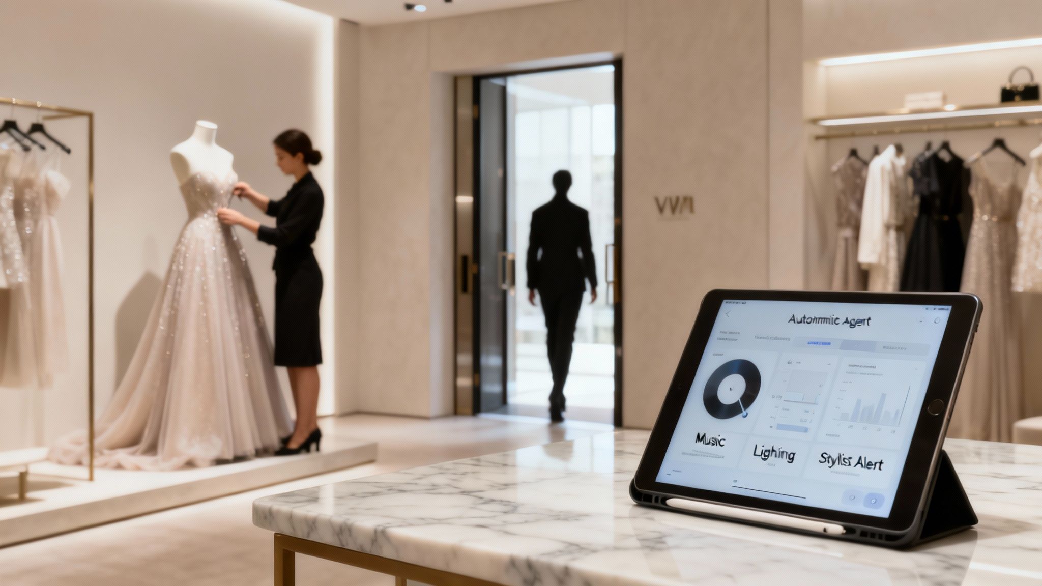 An image showing a complex network of interconnected nodes and data points, representing the intricate decision-making process of agentic AI.