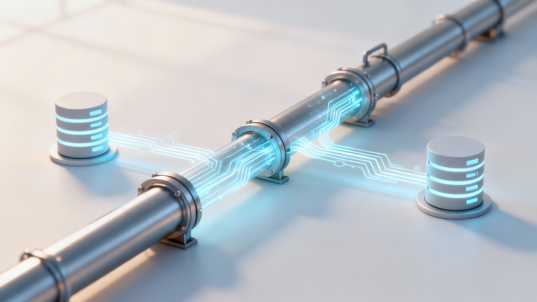 Server racks in a modern data center, symbolizing the technological foundation required for AI implementation.