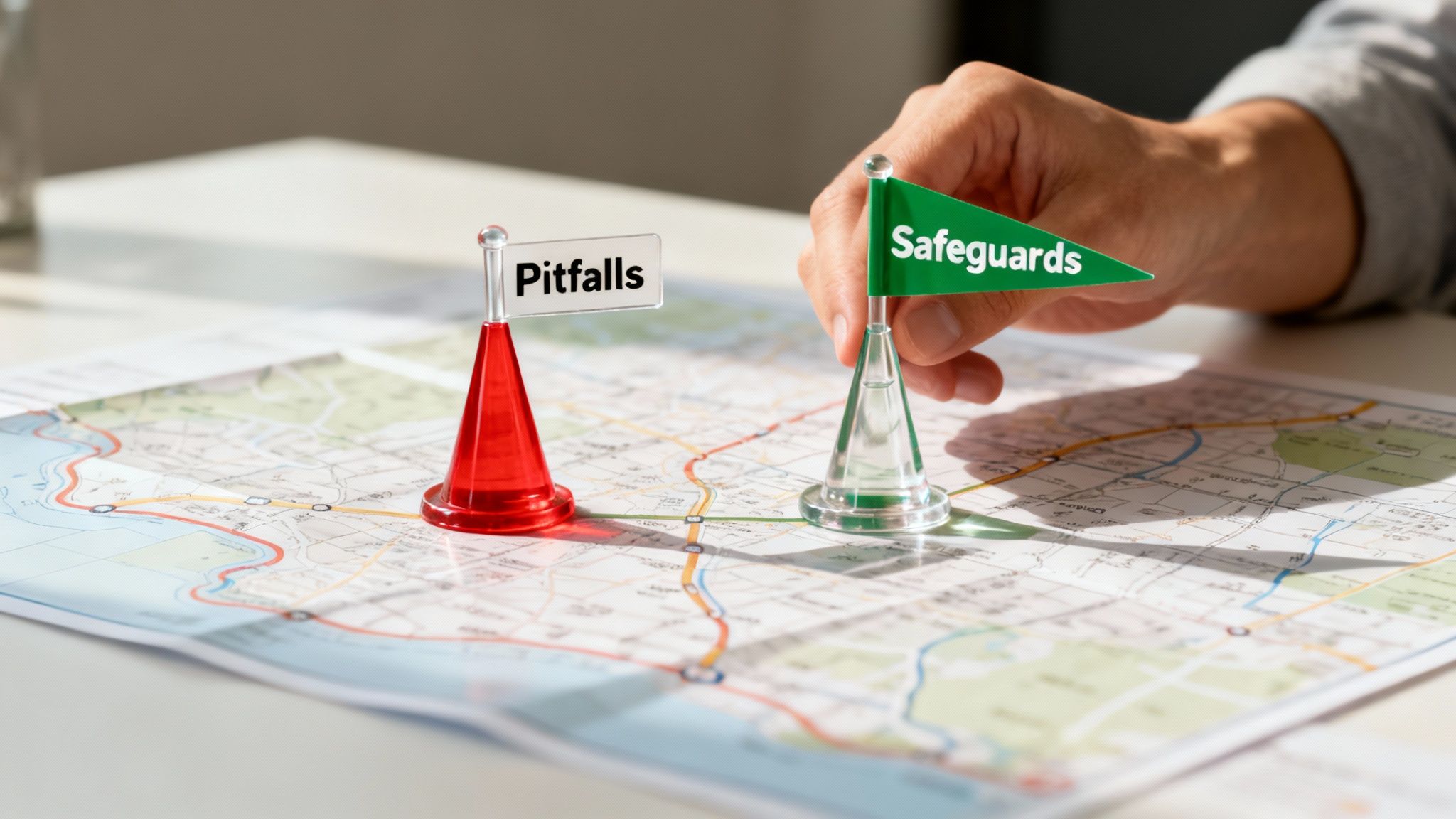 A person navigating a complex maze, symbolizing the challenges and potential pitfalls in GTM execution.