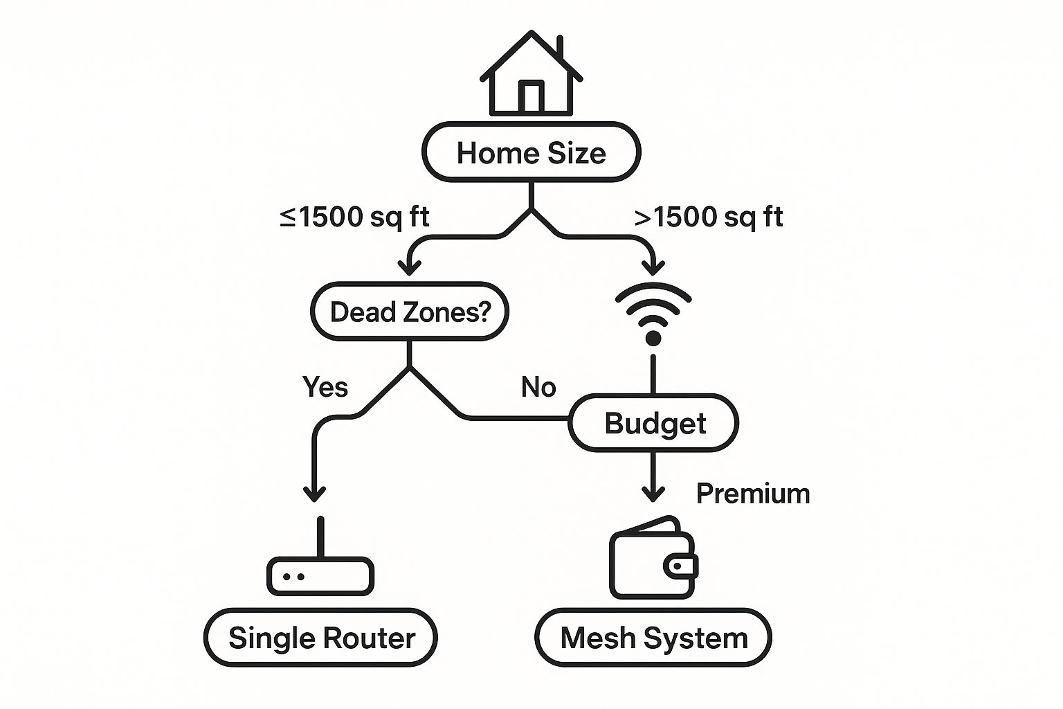 Infographic about how to choose a router