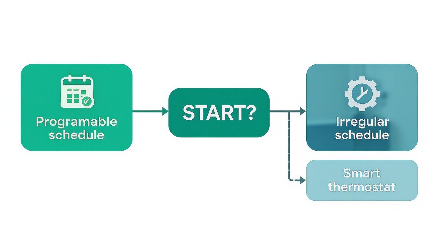 Infographic about programmable thermostat vs smart thermostat