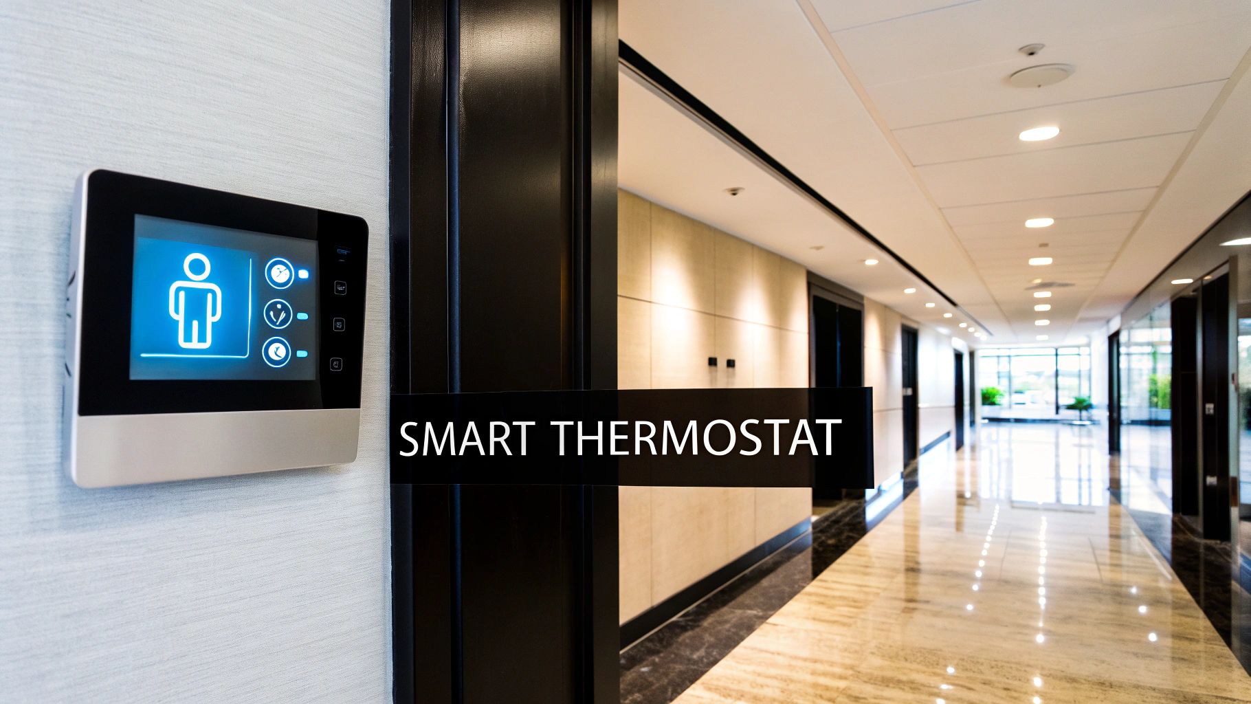 Smart light panels on a wall glowing with vibrant colors.