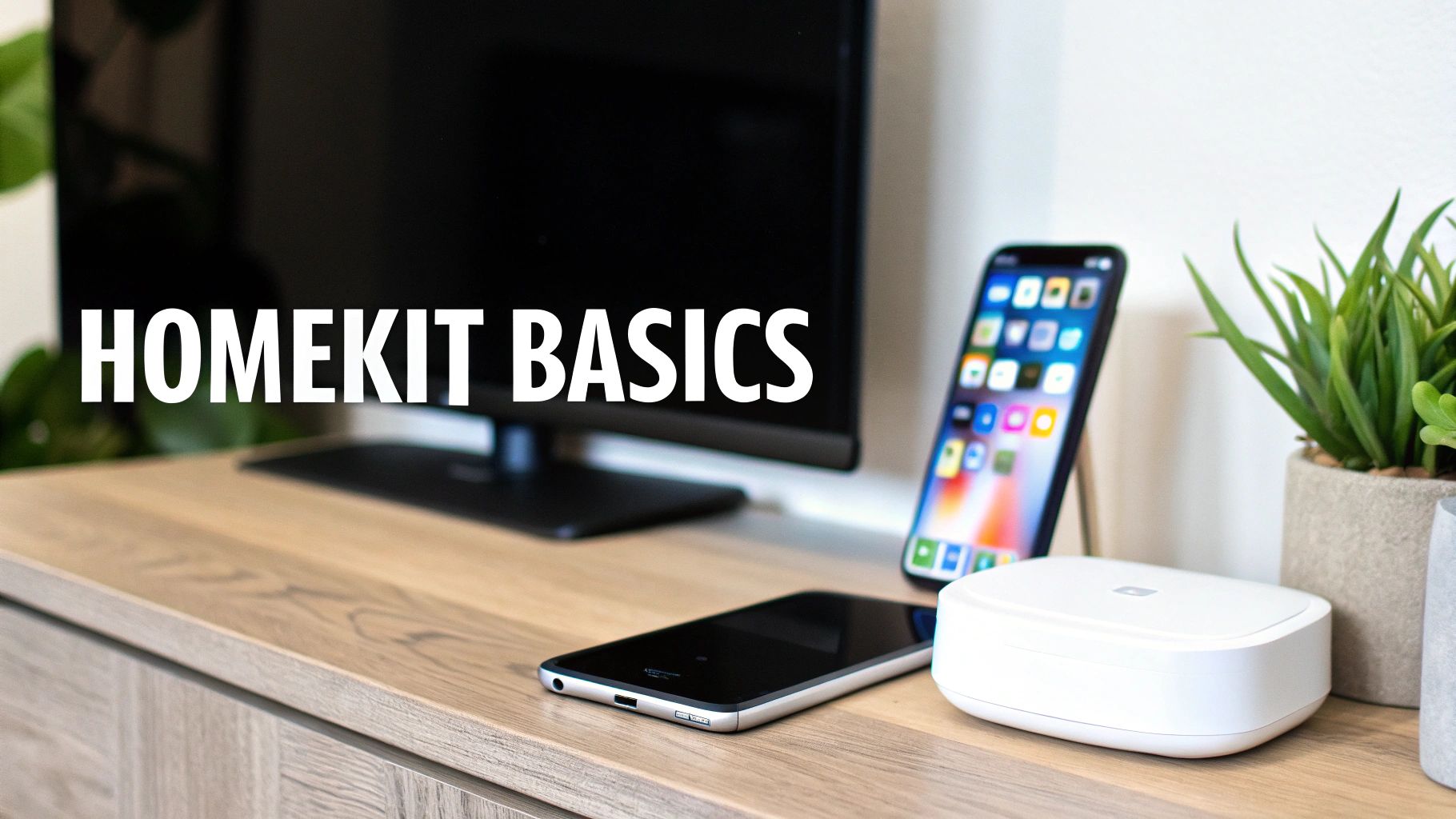 An iPhone displaying the Apple Home app, showing various smart home accessories organized by room.