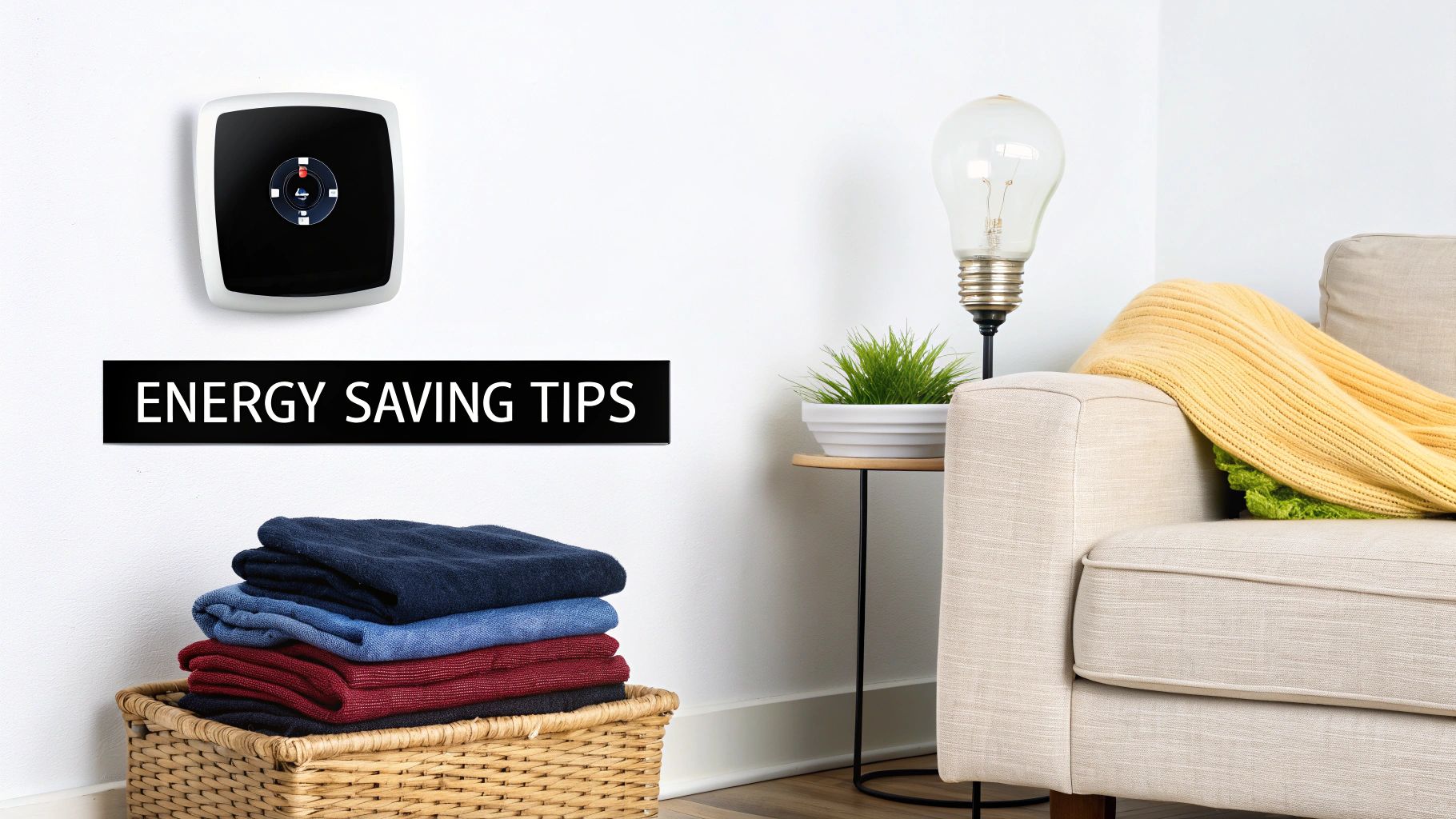 A modern kitchen with energy-efficient appliances and smart home controls visible.