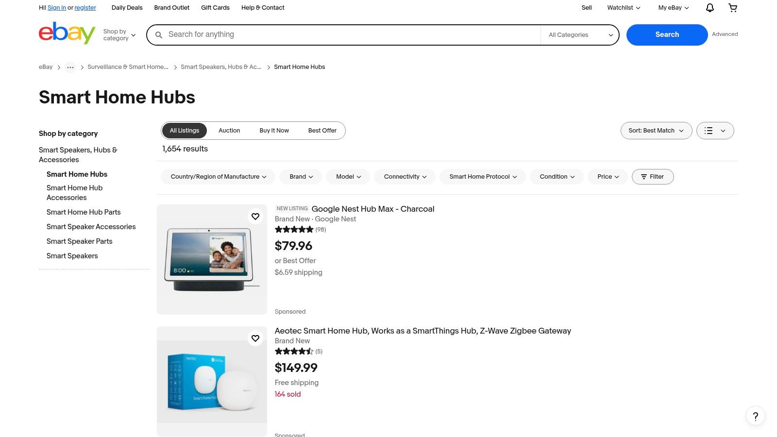 eBay – Smart Home Hubs and Systems