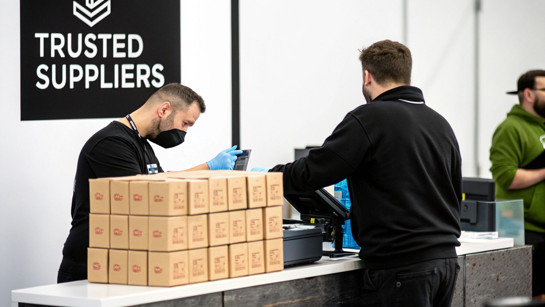 A close-up view of a professional tattoo machine on a clean workspace