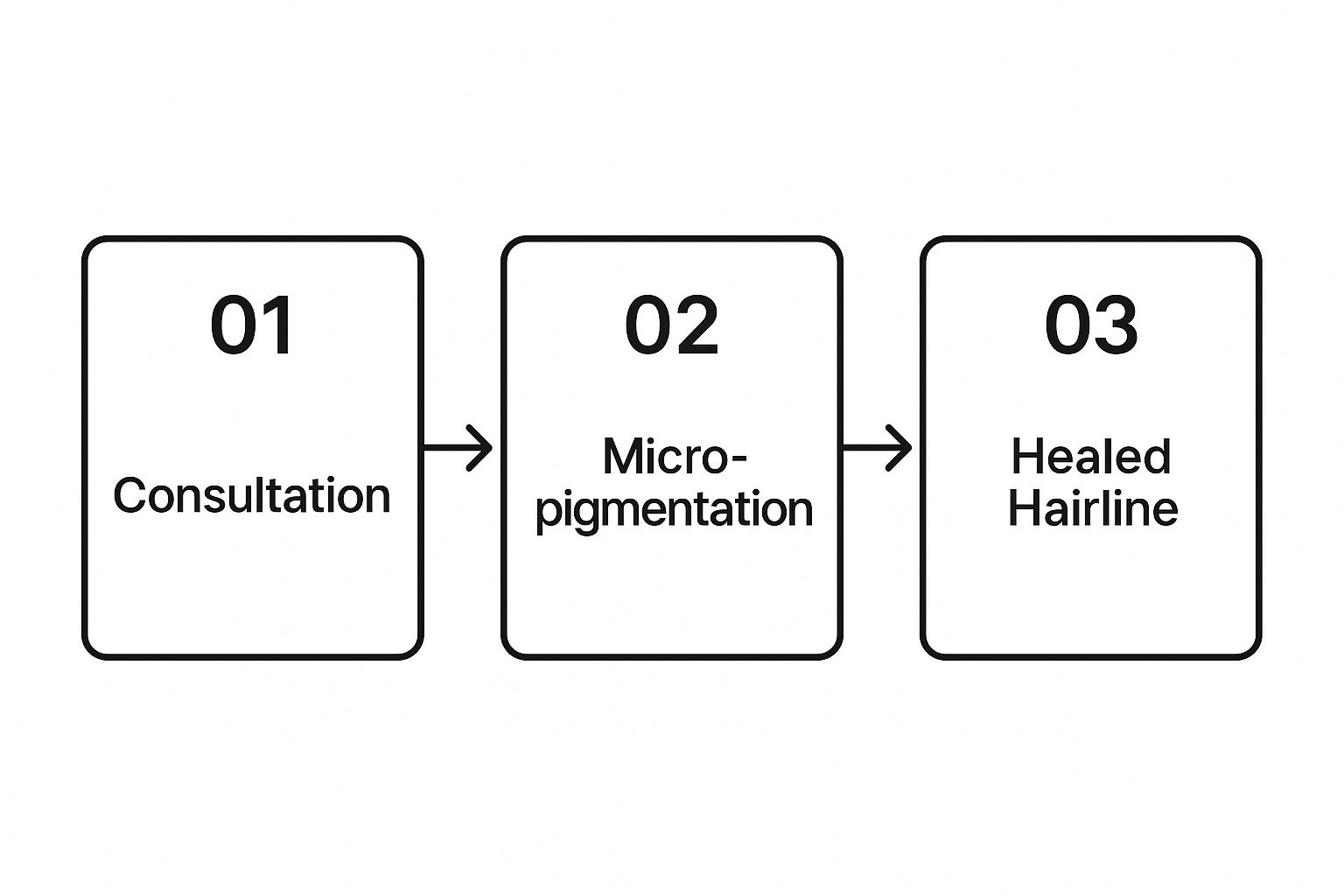 Infographic about how a hair tattoo can fix hairlines