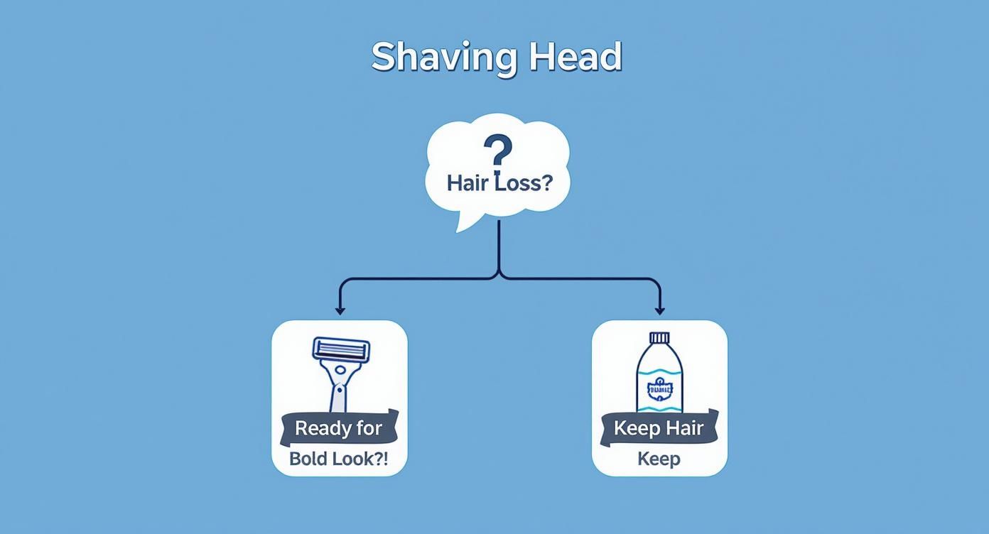 Infographic about should i shave my head if i have hair loss?