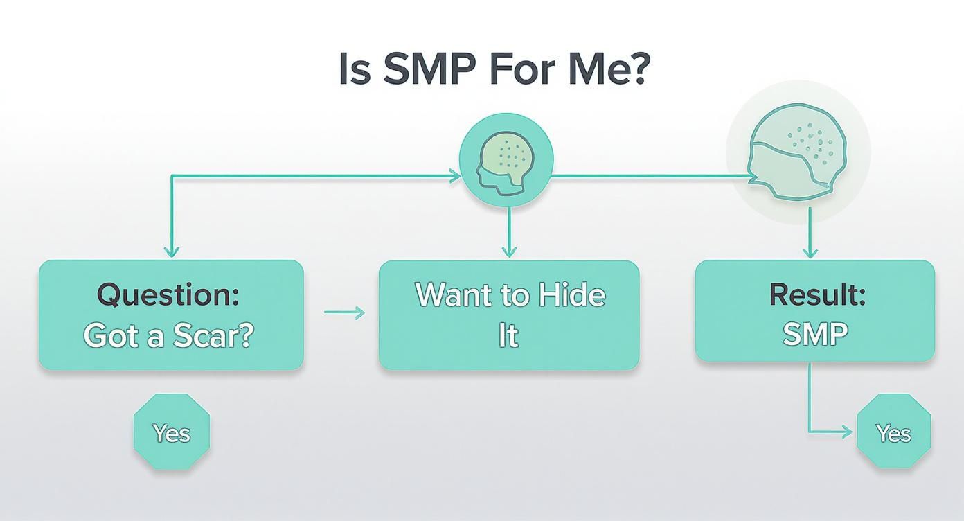 Infographic about concealing your scars with scalp tattoos