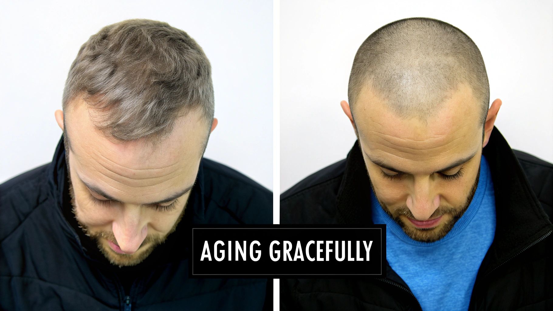 A close-up shot of a Scalp Micropigmentation treatment, showing the tiny pigment dots that replicate hair follicles.