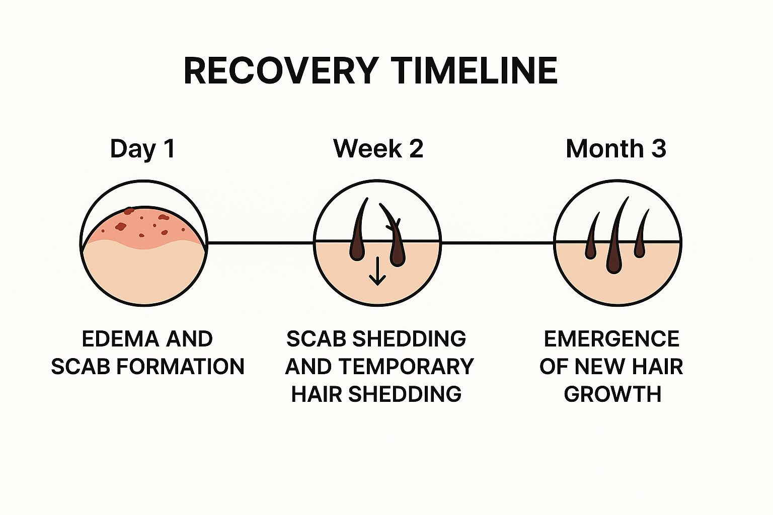 Infographic about hair transplant recovery