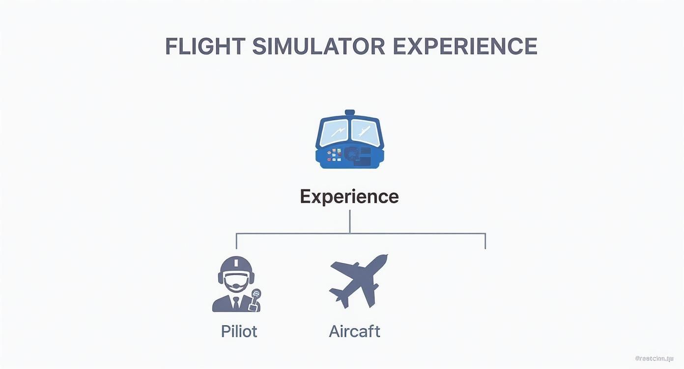 Infographic about flight simulator experience