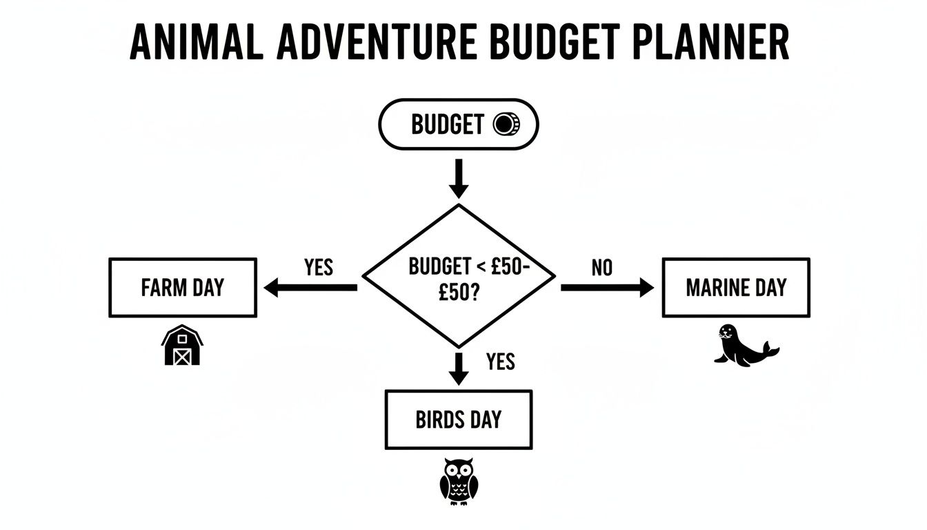 Infographic about animal experience days